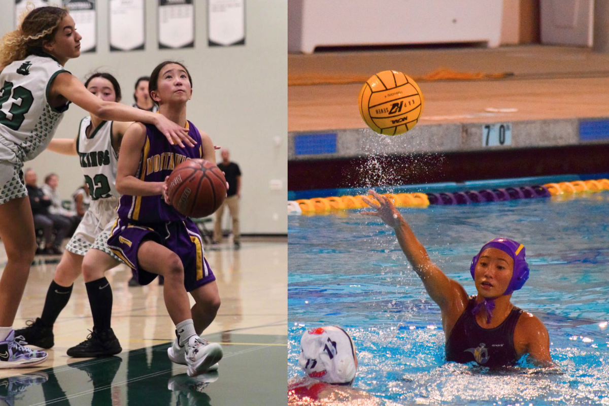 Sophomore+Miya+Sakurai+both+dribbles+through+defenders+for+a+layup+and+shoots+a+goal+from+the+water.+Photo+by+Katrina+Lin+%7C+Used+with+permission