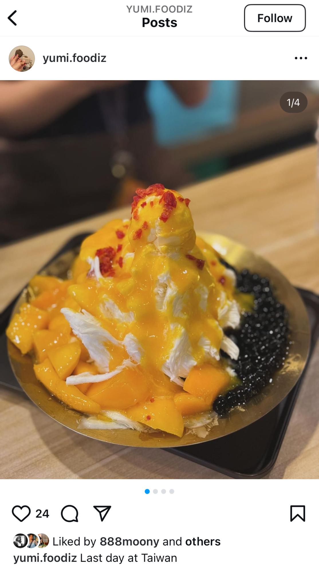 As part of her hobby, Zheng runs her foodie Instagram with various photos of the dishes she tries, such as this photo of shaved ice during her trip to Taiwan.

Photo by Michelle Zheng | Used with permission