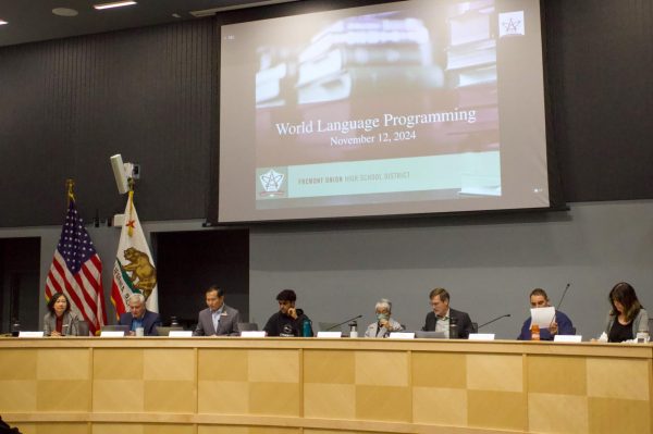 The Board of Trustees prepares to hear a presentation about the decline of World Language enrollment. Photo | Ethan Eisler