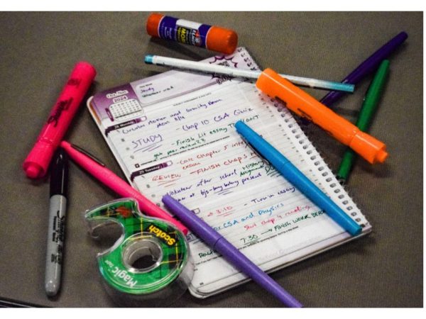 A planner details the week's events, emphasizing the hurdles of school life at MVHS. Photo | Zaid Naqvi
