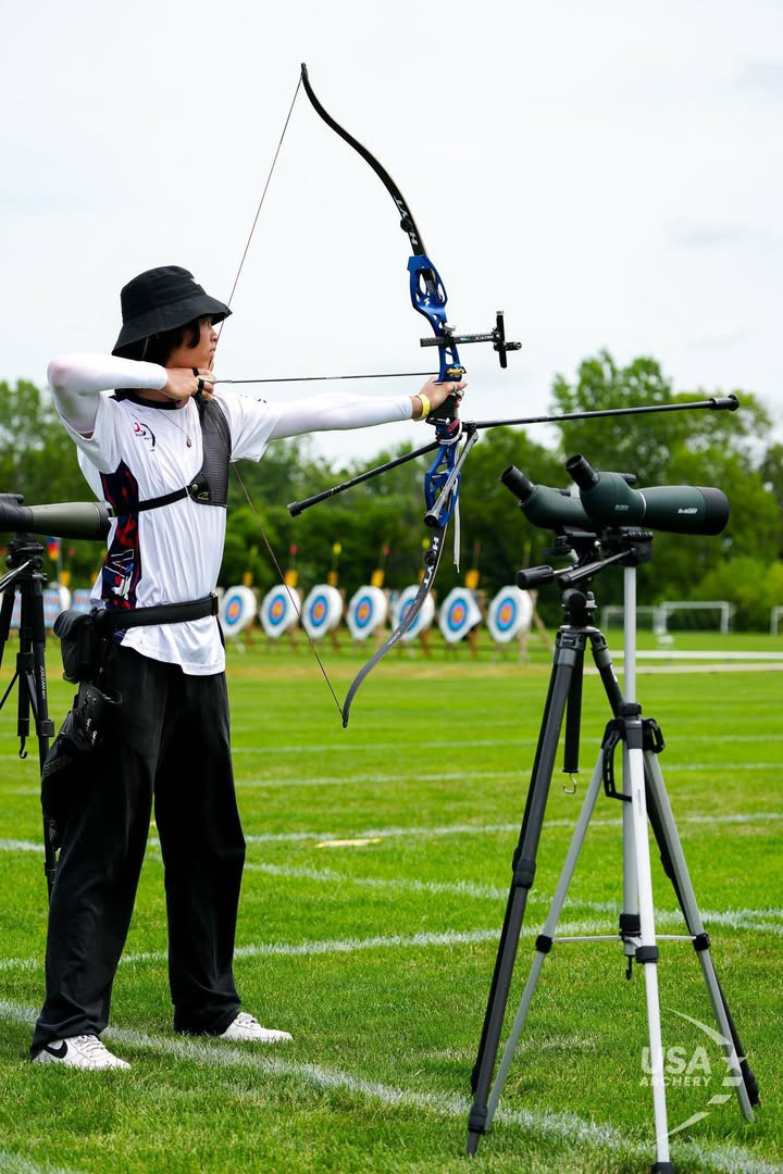 Kwon competes in the Junior Olympic Archery National Target Nationals in Iowa. Photo courtesy of Julian Kwon | Used with permission
