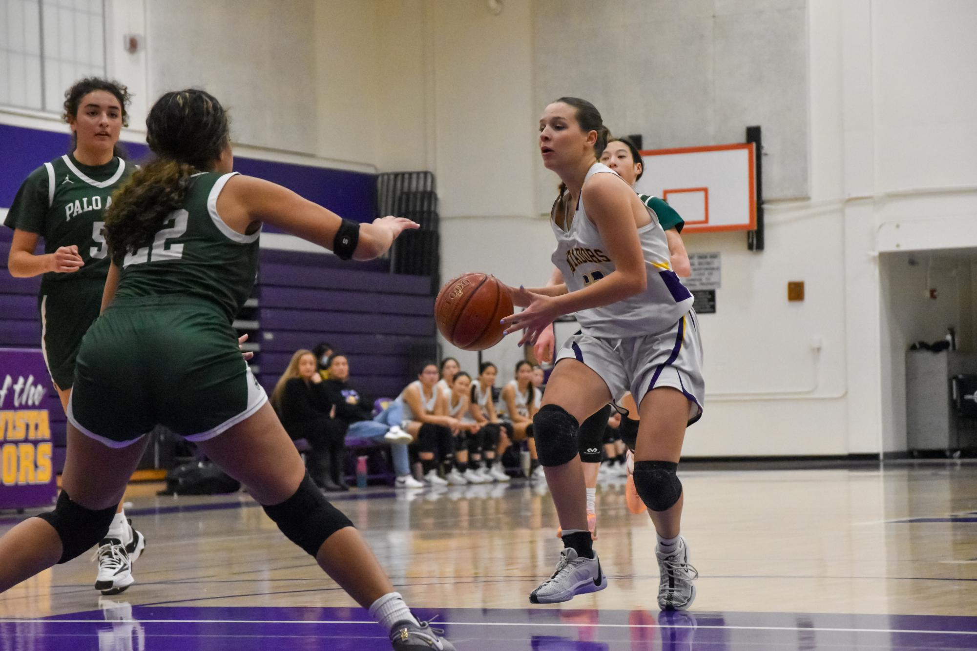 Sophmore Allie Rummelhoff prepares to shoot the basketball. Photo | Alyssa Yang