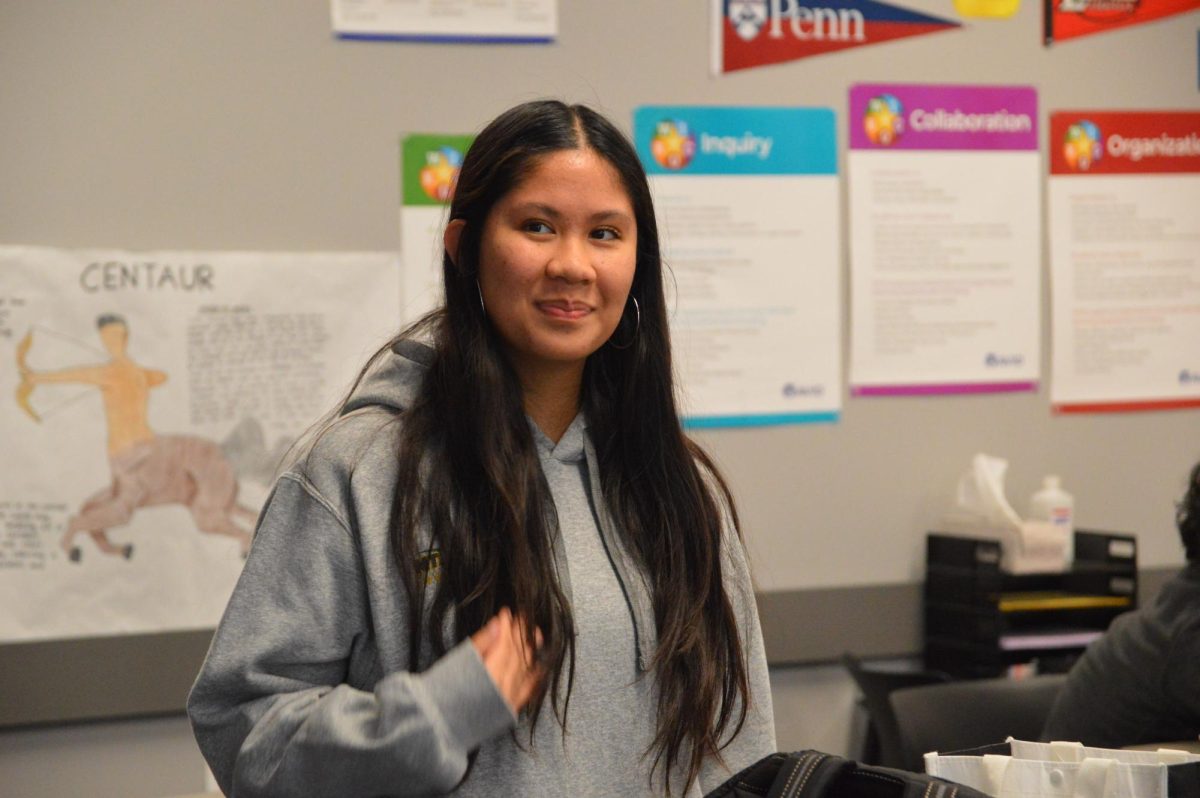 Co-President Juliana Therese Banes presents at an FSU meeting. Photo | Samika Bhatkar