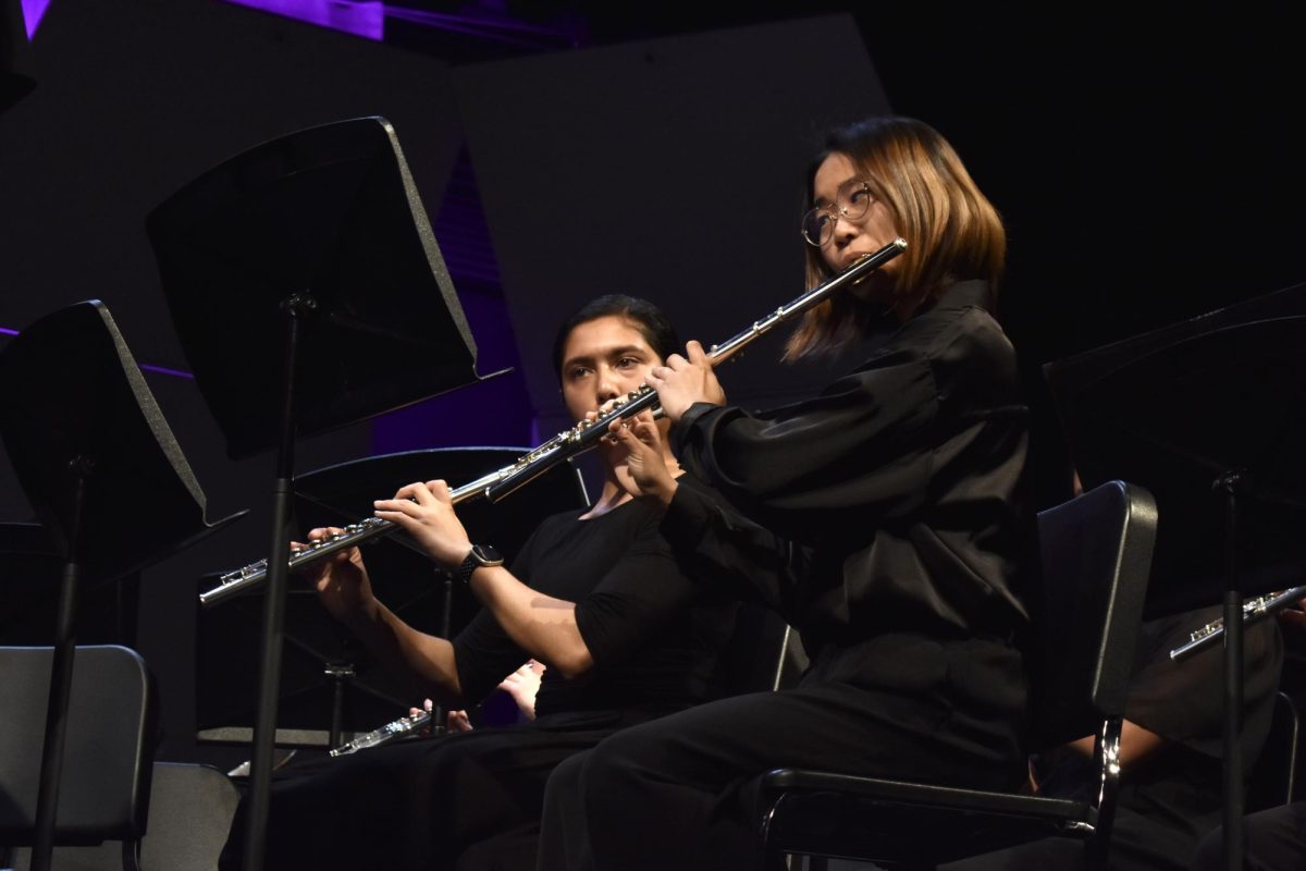 Junior Kyoto Nishikawa performs "First Suite in Eb for Military Band" in the second part of the concert. Photo | Melody Lin