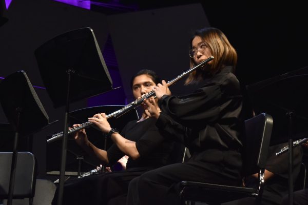 Junior Kyoto Nishikawa performs "First Suite in Eb for Military Band" in the second part of the concert. Photo | Melody Lin