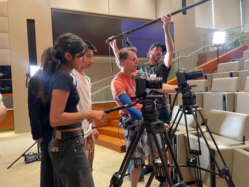 Senior Trisha Akhare angles the camera to capture all of the subjects in the frame.
Photo courtesy of Trisha Akhare | Used with permission