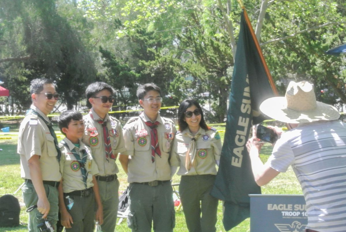 A group of Scouts and scoutmasters gather for a photo. Photo | Suhana Mahabal