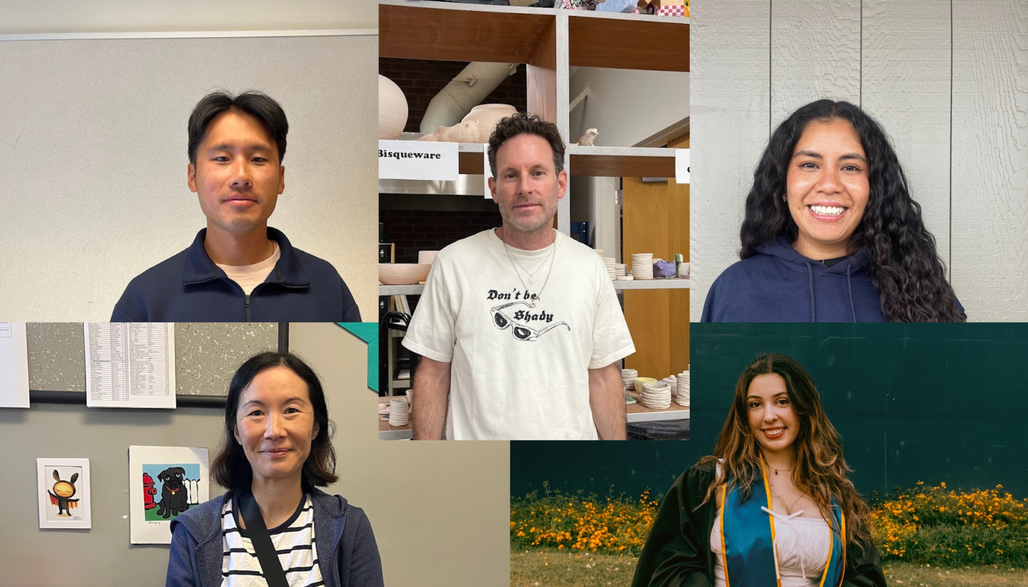 (From top left, clockwise) Antonio Jen, David Bigelman, Kelli Martinez, Isabella Arndt, Winnie Chau. Photos and photo illustration | Corinna Kuo