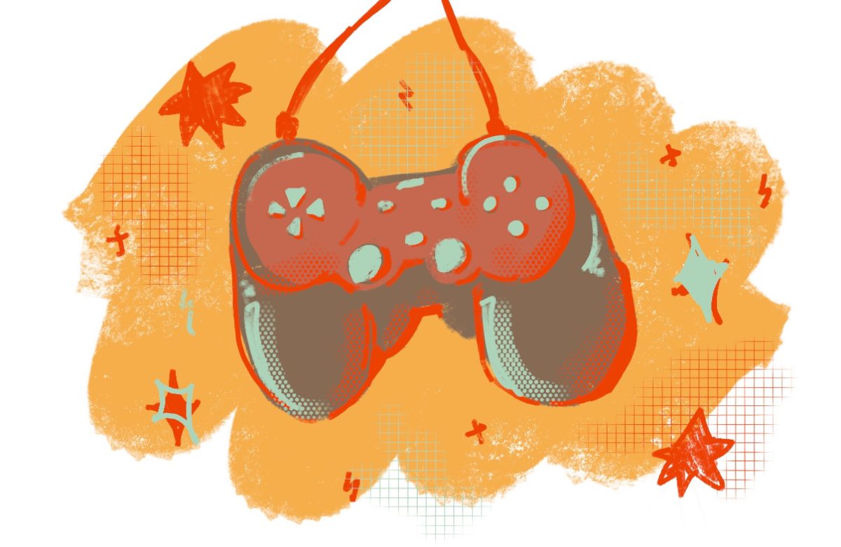 Students gather in the Student Union to play video games. 
Graphic I Grace Lin 