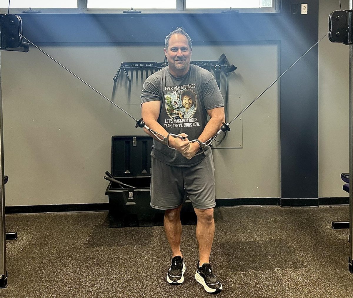 PE and Weight training teacher working out during one of his class periods. Photo | Divina Pandita-Raina