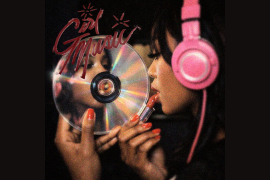 The cover of "girl music vol. 1" features a woman applying lipstick in a CD's reflection. Photo courtesy of Atlantic Records
