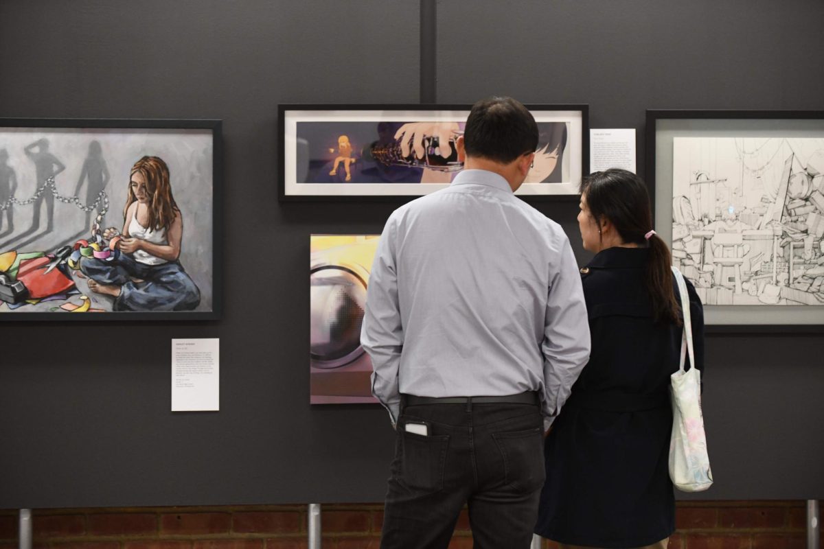 Visitors browse the exhibit open from March 27 to July 19, 2026 at the New Museum Los Gatos. Photo courtesy of 
Jamie Donofrio.