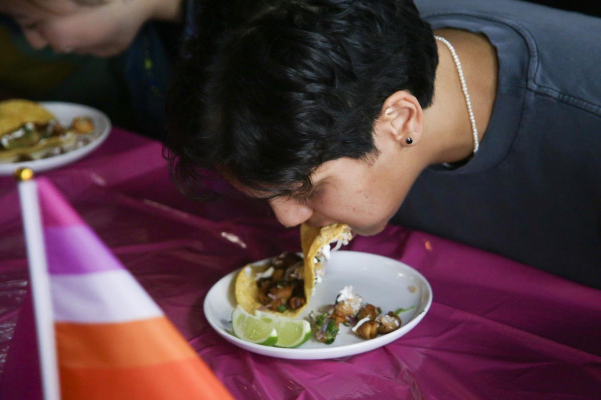 Community members gather in a sequel to last November’s hit lesbian pie-eating contest