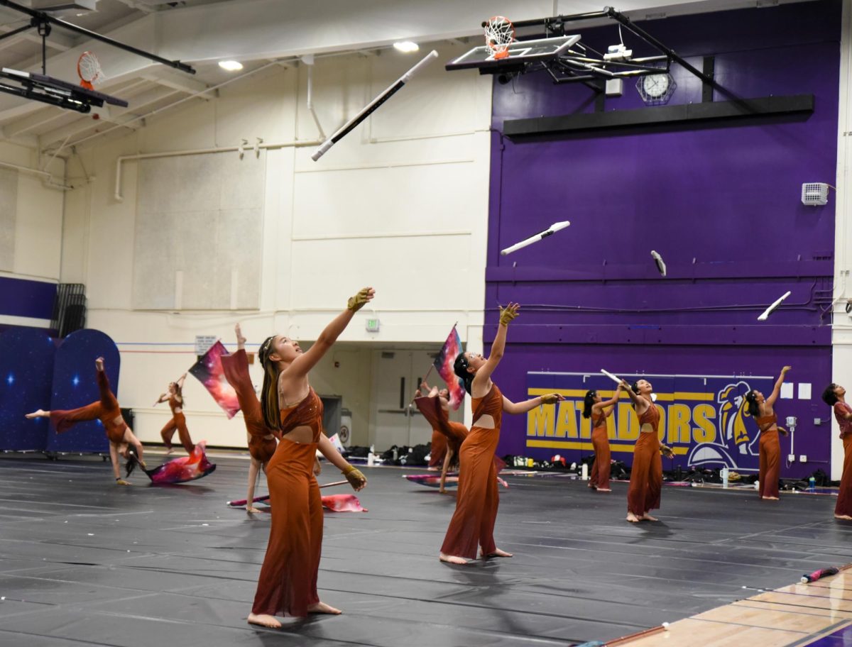 MVHS and Lynbrook High School’s Winter guard and Winter percussion Perform together at the MVHS gym
