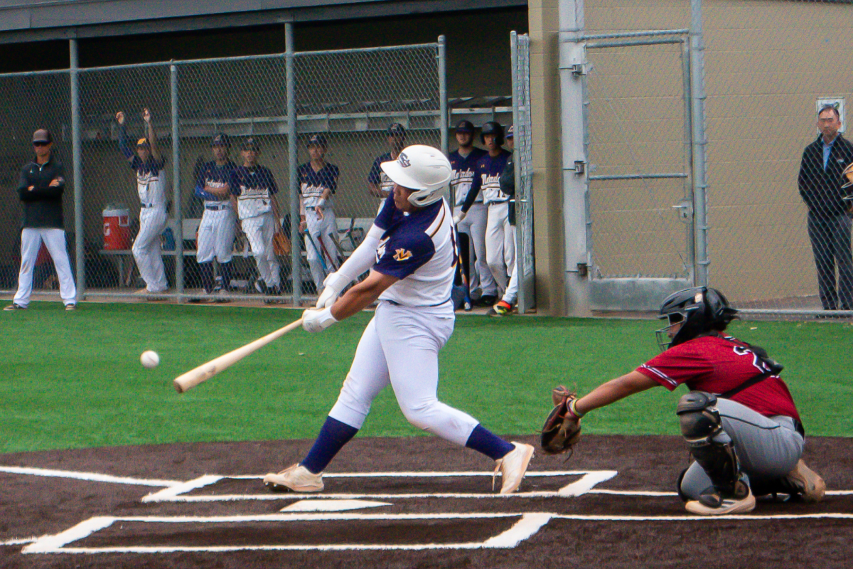 Sophomore Ryoga Aiuchi swings at the ball. Photo | Ritik Shenoy