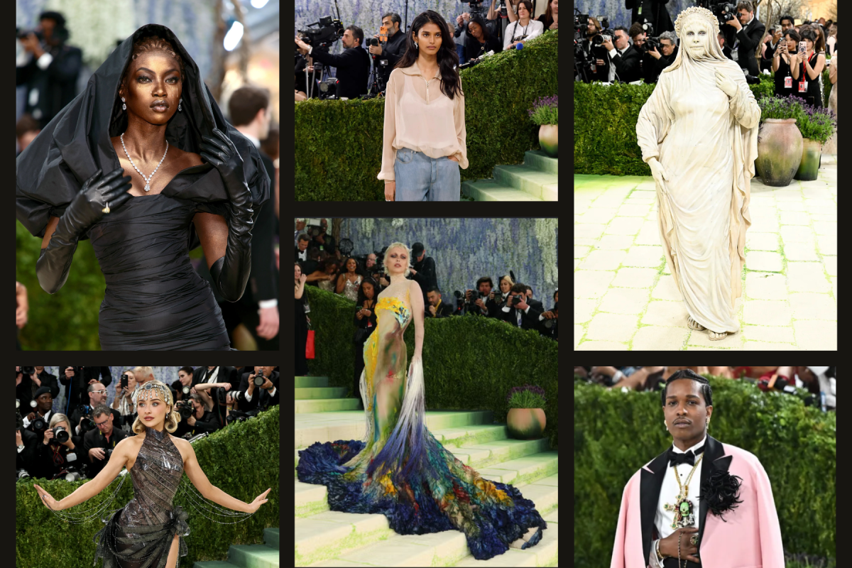 Various celebrities pose on the red carpet, showcasing their creative outfits as part of the 2026 Met Gala. Photos | Getty Images; Photo illustration | Sana Karkhanis