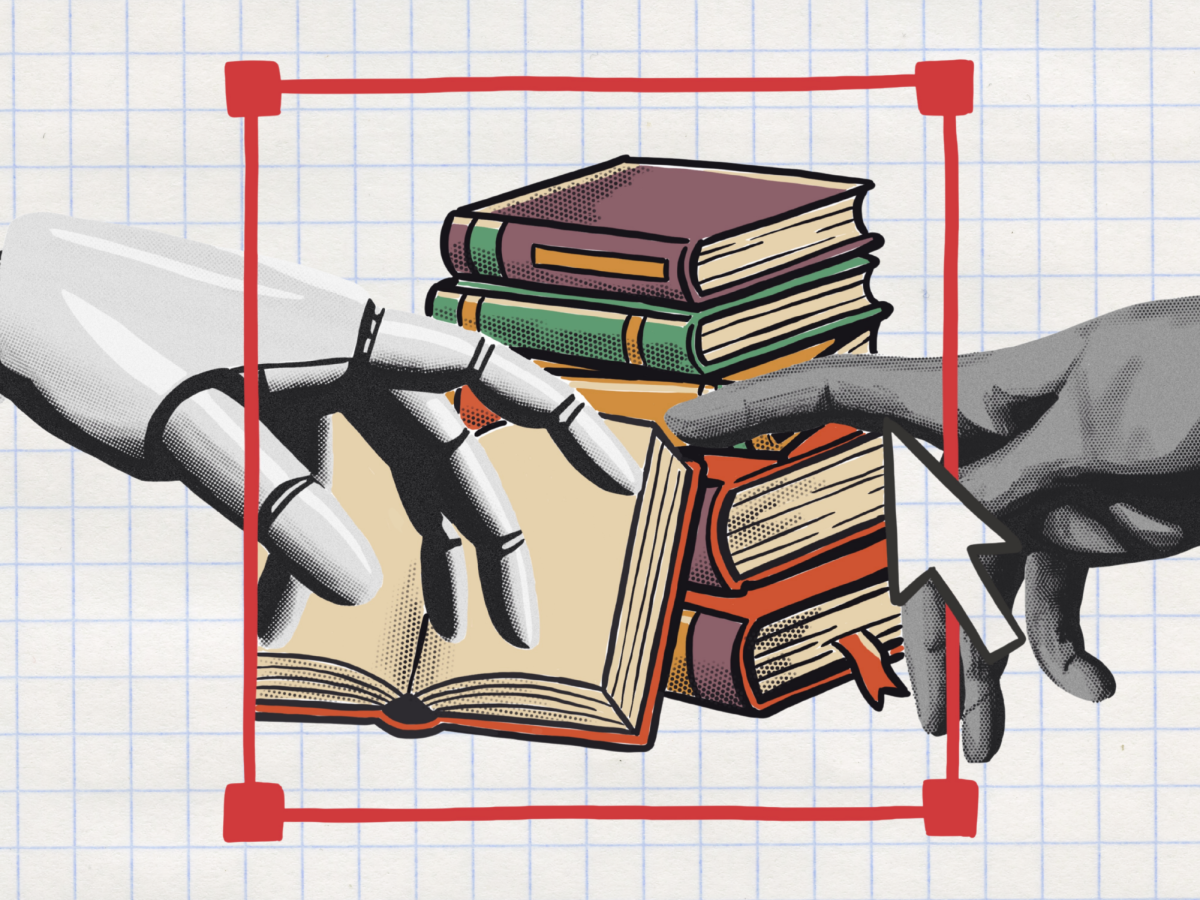 AI exacerbates poor literacy rates, indicating the need for a necessary change in the education system. Illustration | Olivia Zhang