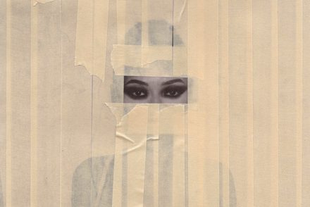 “HABIBTI’s” album cover features a portrait of a woman’s face covered in masking tape, with only her eyes visible. Photo courtesy of OVO Sound